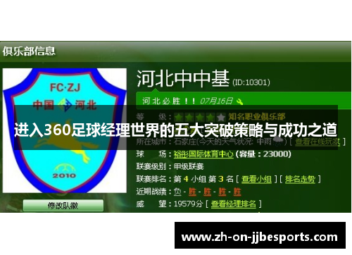 进入360足球经理世界的五大突破策略与成功之道