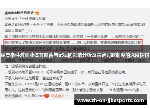 魏震事件对职业体育道德与纪律的影响分析及禁赛罚款制度的深度探讨
